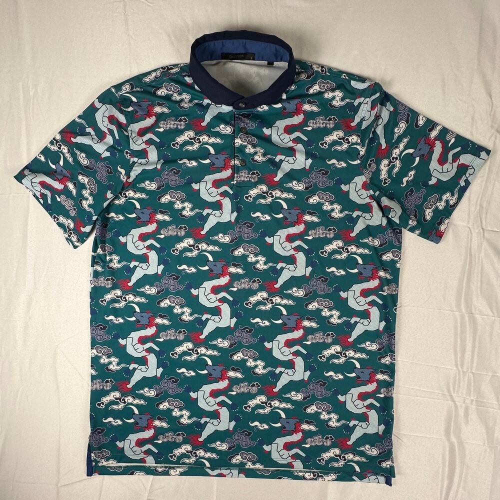 Greyson Golf Polo Wolf Slayer Jungle Mens L